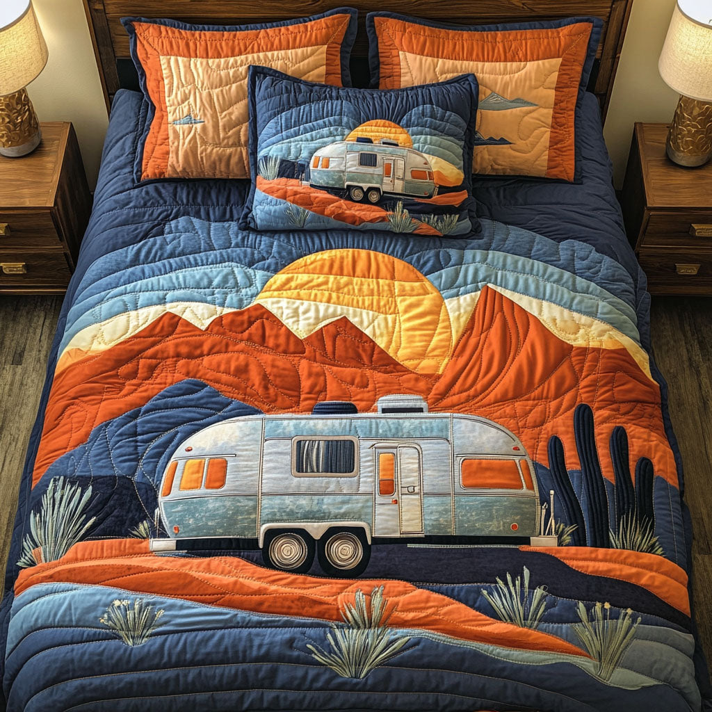 Starry Night Road Quilted Bedding Set Bed Decorations Camping Gifts For Dad