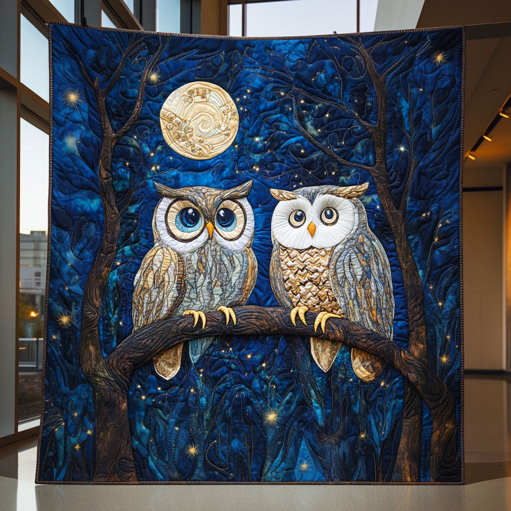 Starry Owl Quilt Charming Quilt Blanket Gift for Festive Spirit