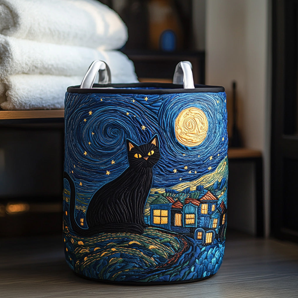 Starry Paws Quilted Laundry Basket Merch For Her