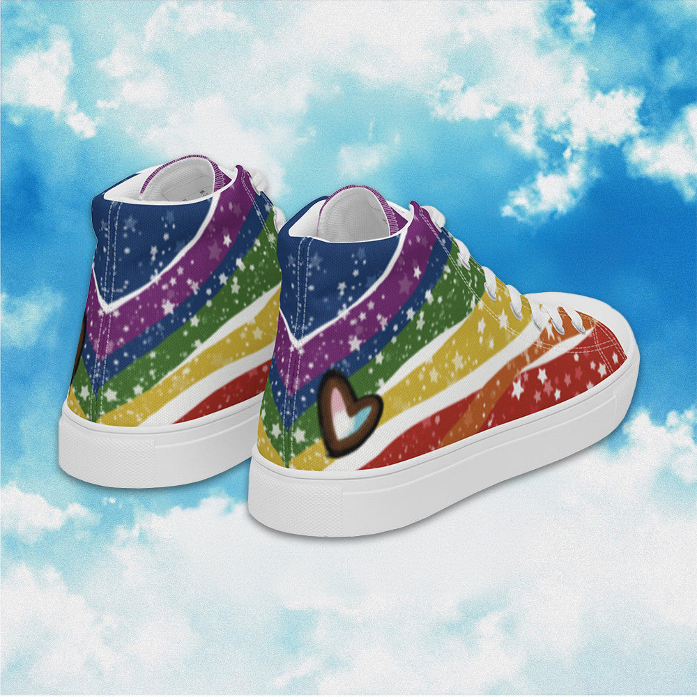 Starry Rainbow High Top Shoes LGBTQ Pride Human Rights Sneakers Gifts For Gays Starry Rainbow High Top Shoes LGBTQ Pride Human Rights Sneakers Gifts For Gays