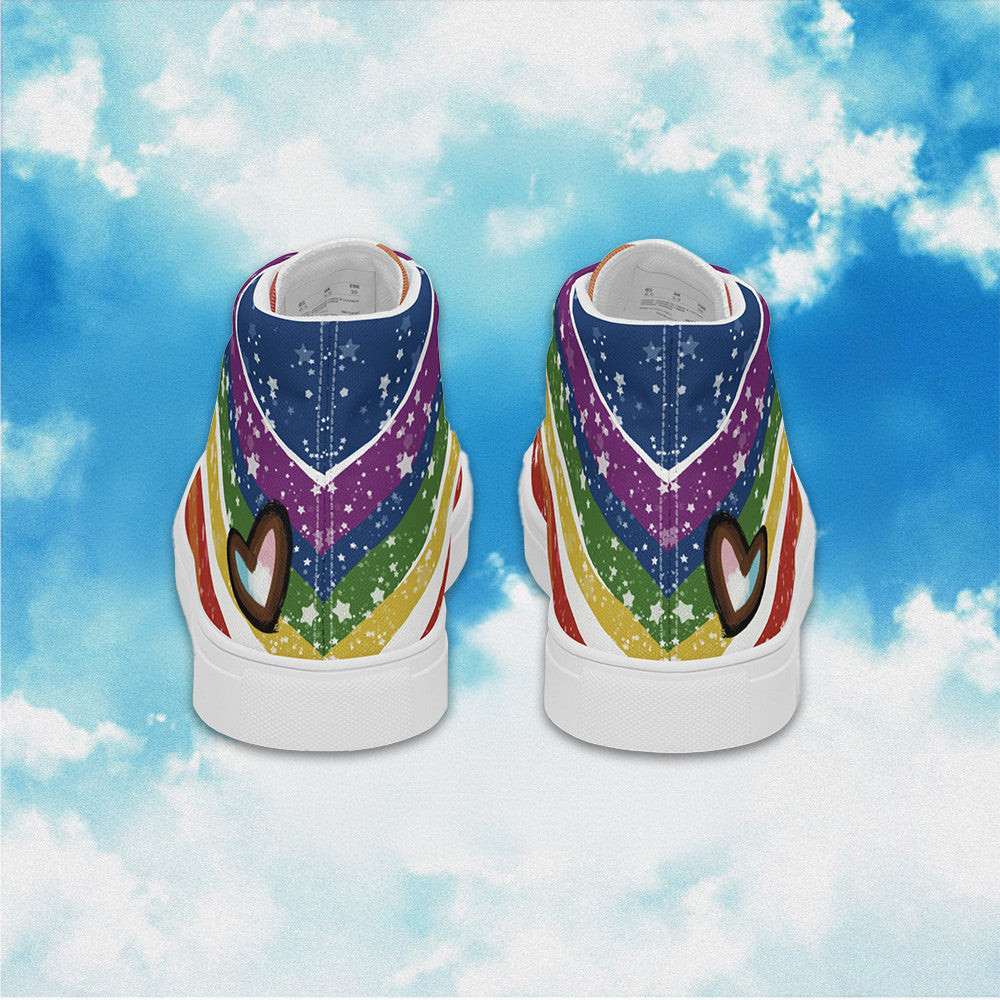 Starry Rainbow High Top Shoes LGBTQ Pride Human Rights Sneakers Gifts For Gays Starry Rainbow High Top Shoes LGBTQ Pride Human Rights Sneakers Gifts For Gays