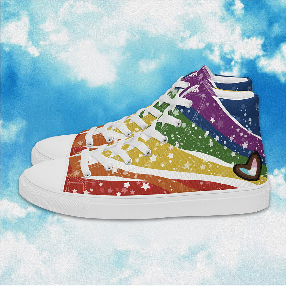 Starry Rainbow High Top Shoes LGBTQ Pride Human Rights Sneakers Gifts For Gays Starry Rainbow High Top Shoes LGBTQ Pride Human Rights Sneakers Gifts For Gays
