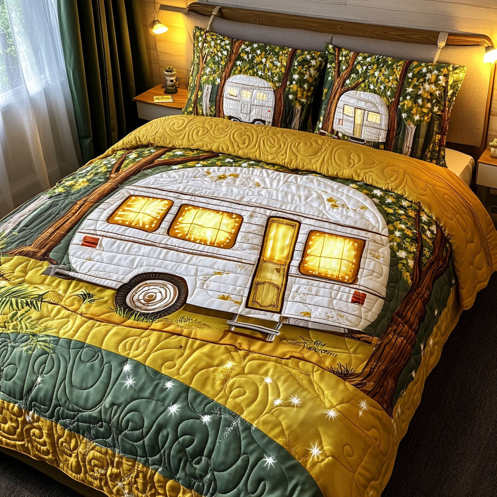 Starry Retreat Quilted Bedding Set Bed Decorations Camping Gifts For Men Women