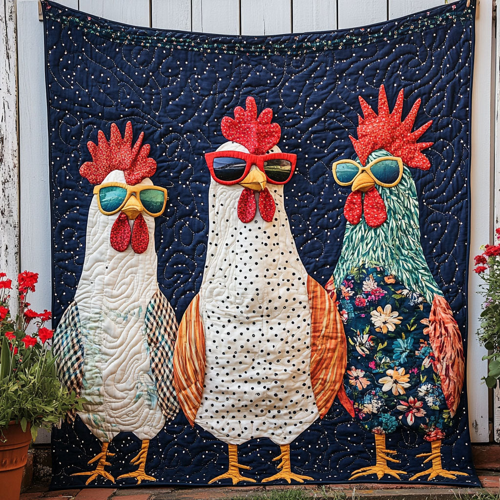 Starry Rooster Style Quilted Blanket Holiday Throw Blanket Gifts For Chicken Wing Lovers