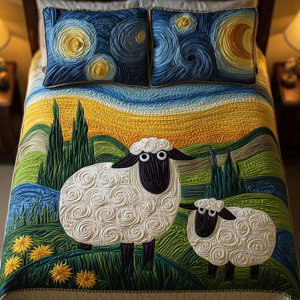 Starry Sheep Quilted Bedding Set Best Comforter Sets Presents For Sheep Farmers