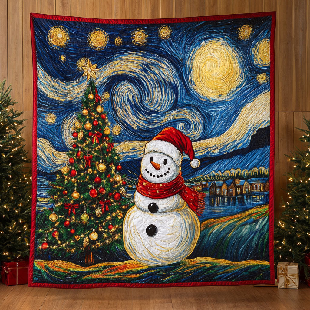 Starry Snowman Quilt Blanket Christmas Throws Xmas Gifts For Grandma