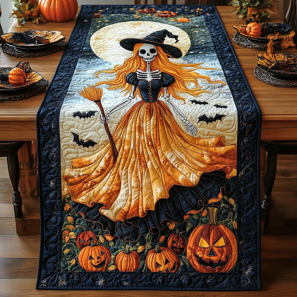 Starry Sorcery Quilted Table Runner Festive Table Runners Elegant Halloween Dining Table Decor