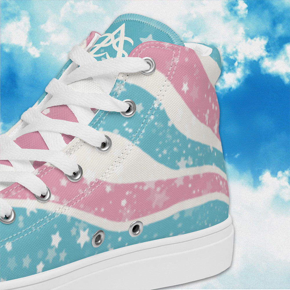 Starry Transgender High Top Shoes Transgender Pride Human Rights Shoes Gifts For Gay Lesbian