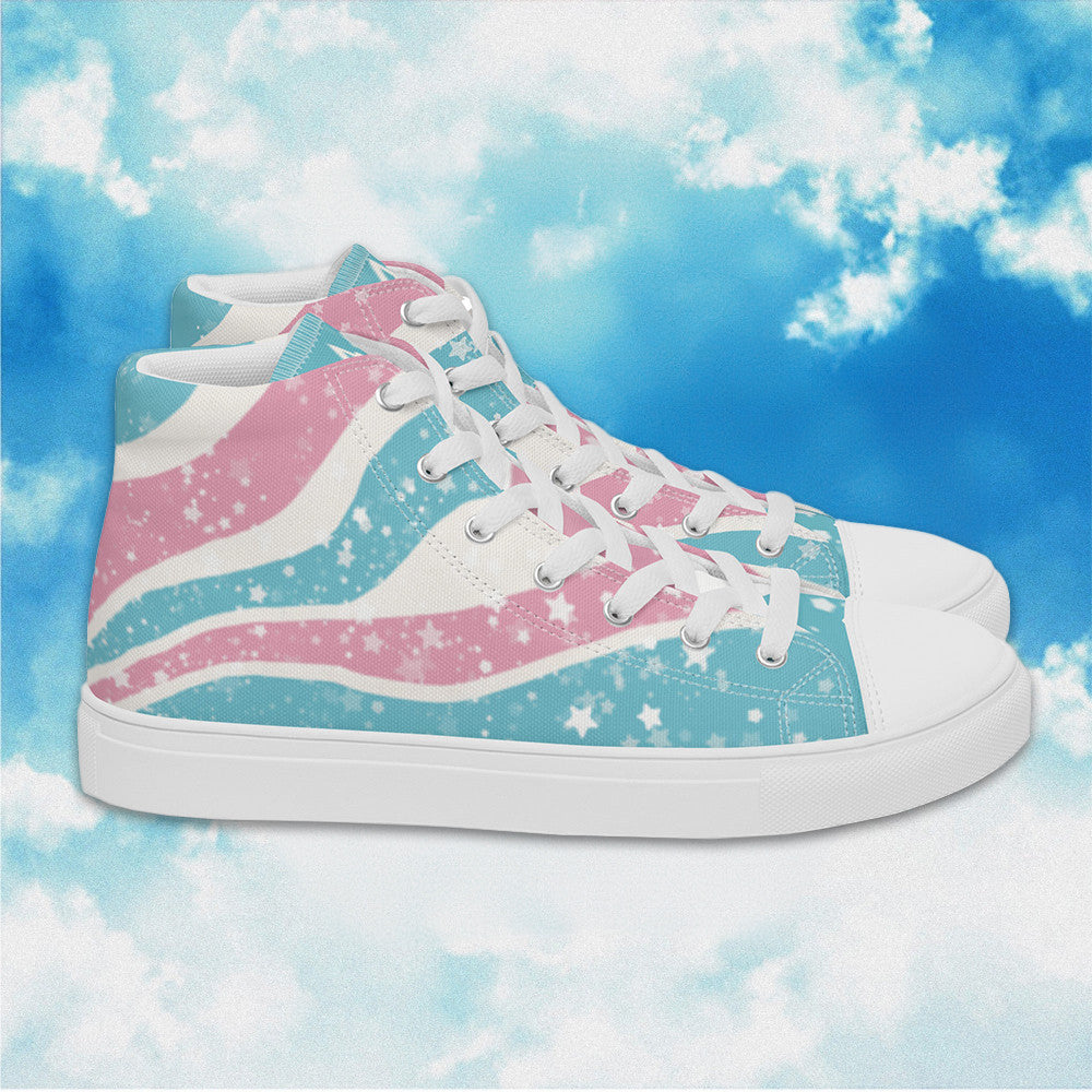 Starry Transgender High Top Shoes Transgender Pride Human Rights Shoes Gifts For Gay Lesbian