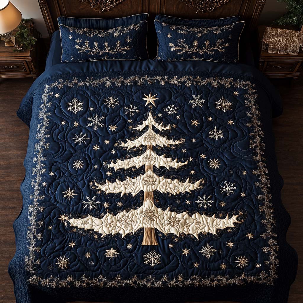 Starry Tree Quilted Bedding Set Holiday Duvet Sets Great Family Xmas Gifts