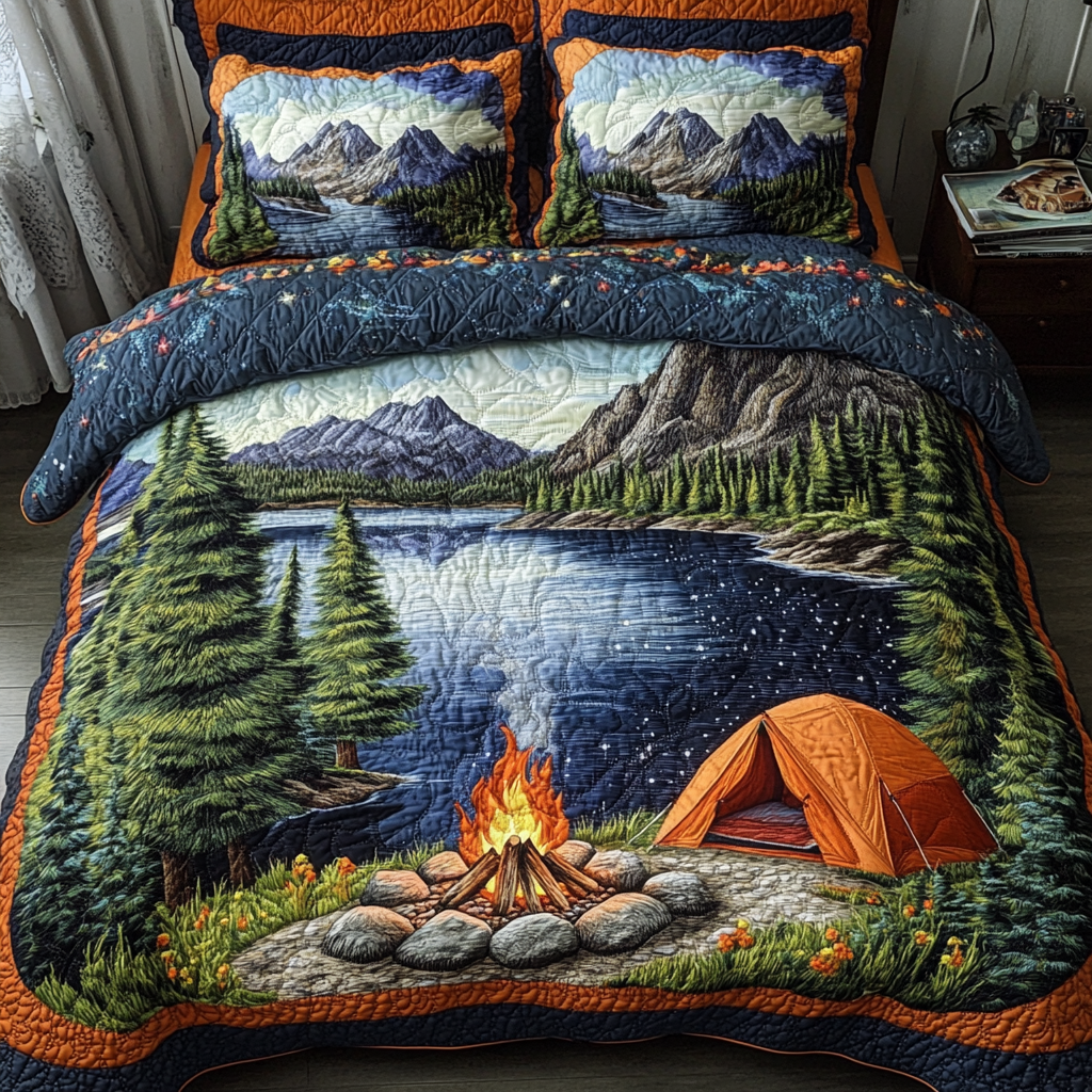 Starry Wilderness Quilted Bedding Set Bed Decor Ideas Camping Christmas Gifts
