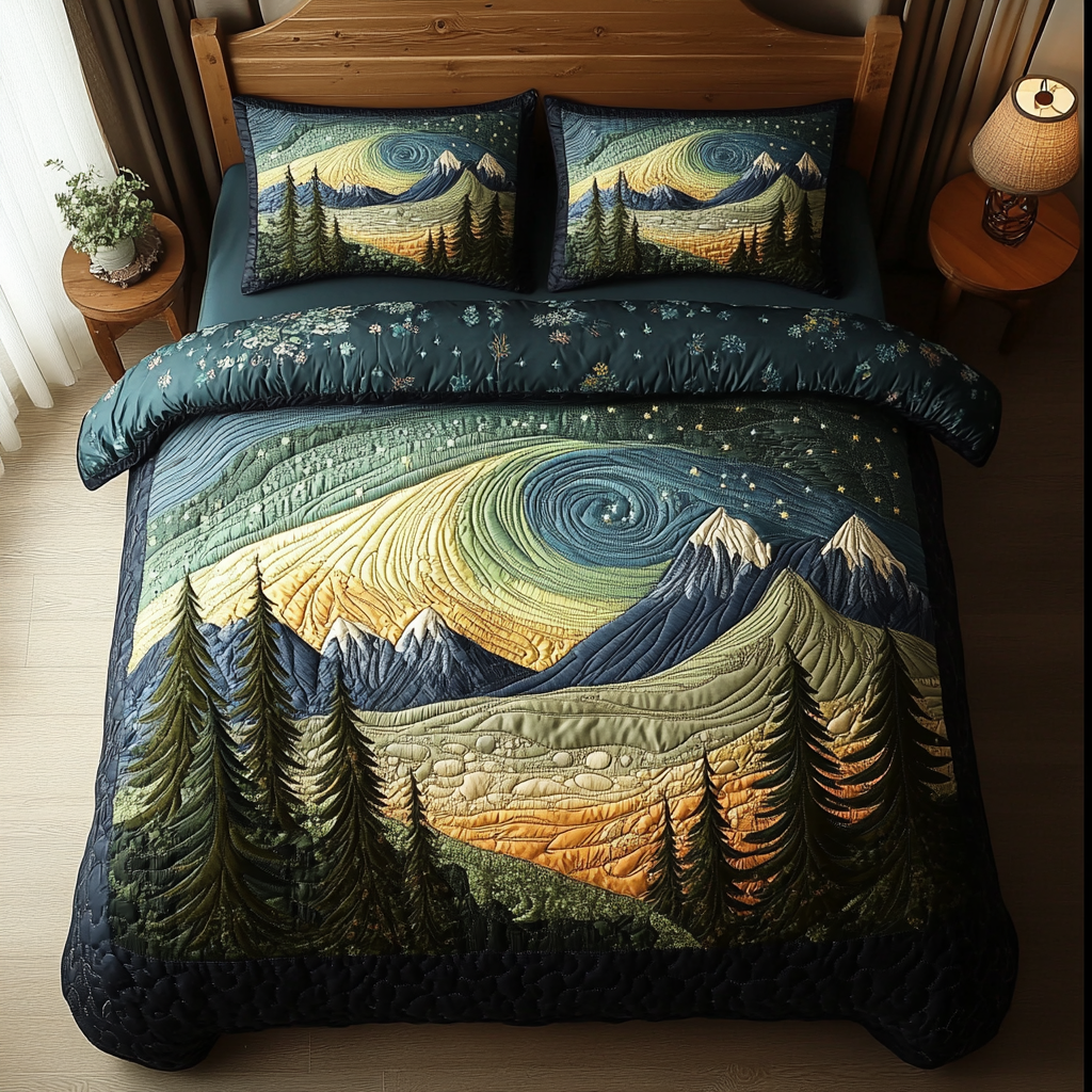 Starry Woods Quilted Bedding Set Forest Bedroom Decor Best Christmas Gift Ideas 
