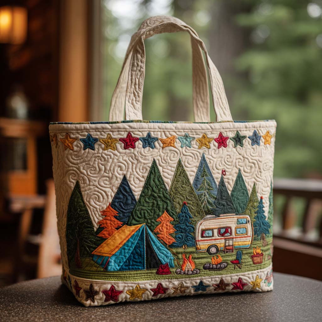 Starry Woods Quilted Tote Bag Gifts For Camper Owners