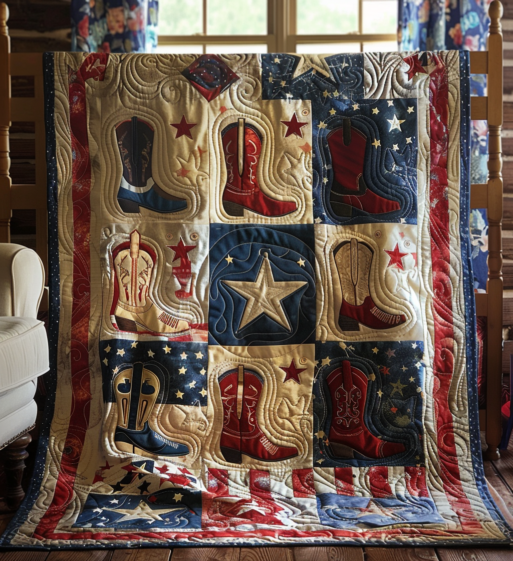 Stars & Spurs Spectacle Quilted Blanket Presents For Cow Lovers
