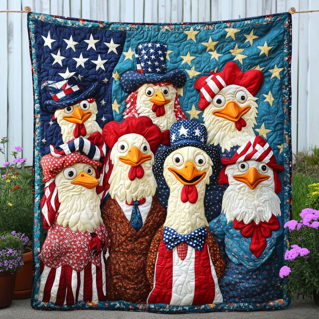 Stars and Beaks Quilted Blanket Xmas Holiday Patriotic Gift Ideas