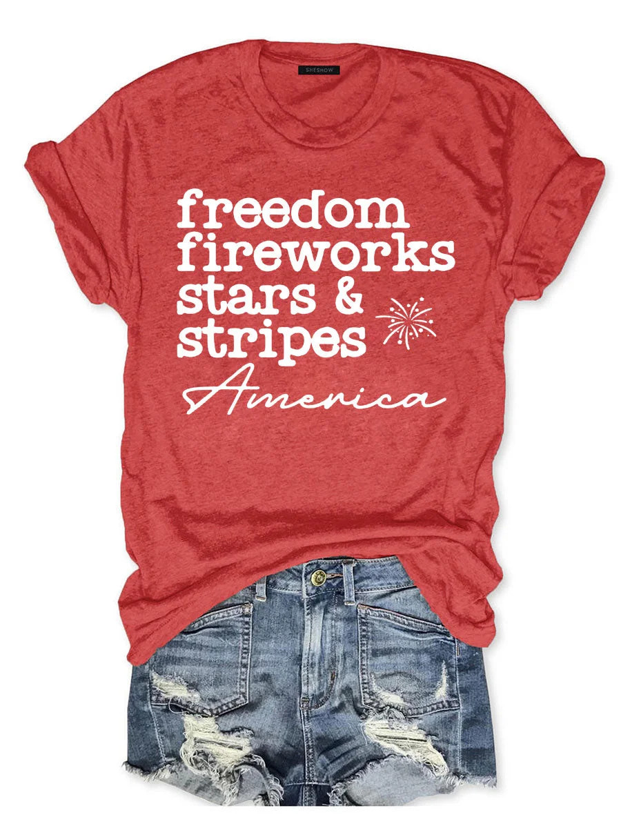 Stars And Stripes T-Shirt Patriotic Pride Gift 4th Of July Independence Day Merch