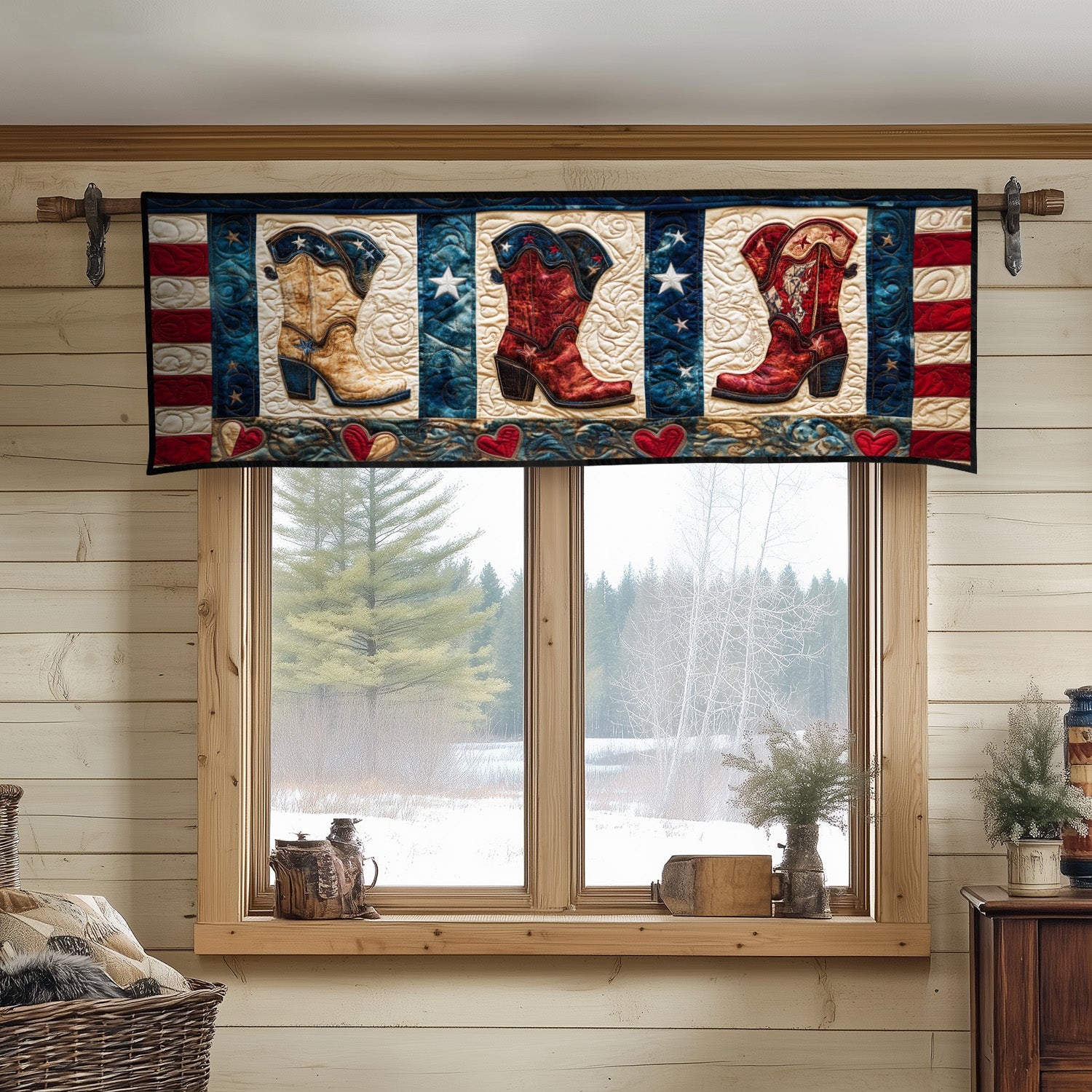 Stars Boots Honor Quilted Valance Front Door Idea Christmas Presents For Cowboys