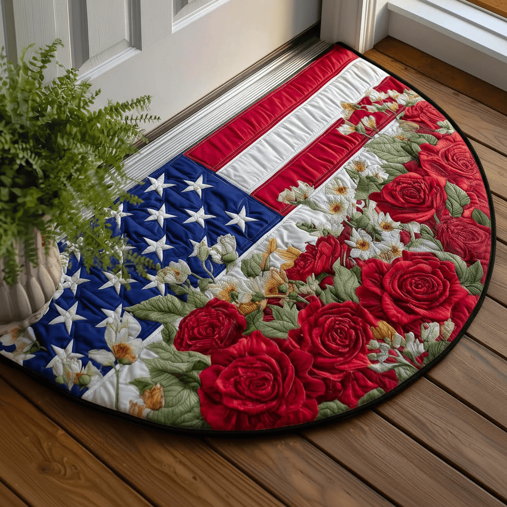 Stars Glory Quilted Welcome Mat Patriotic USA Flag Home Decor Best Gift For Home
