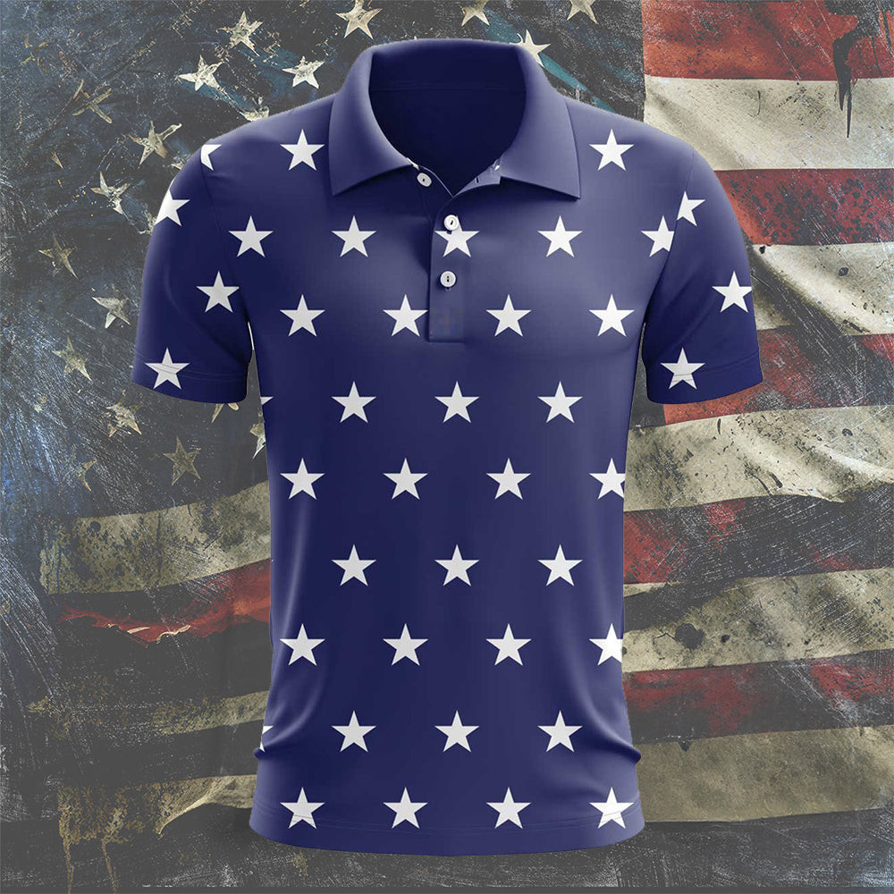 Stars No Bars Polo Shirt Best Golf Shirts Men's Patriotic Clothing Best Gift For A Golf Lover