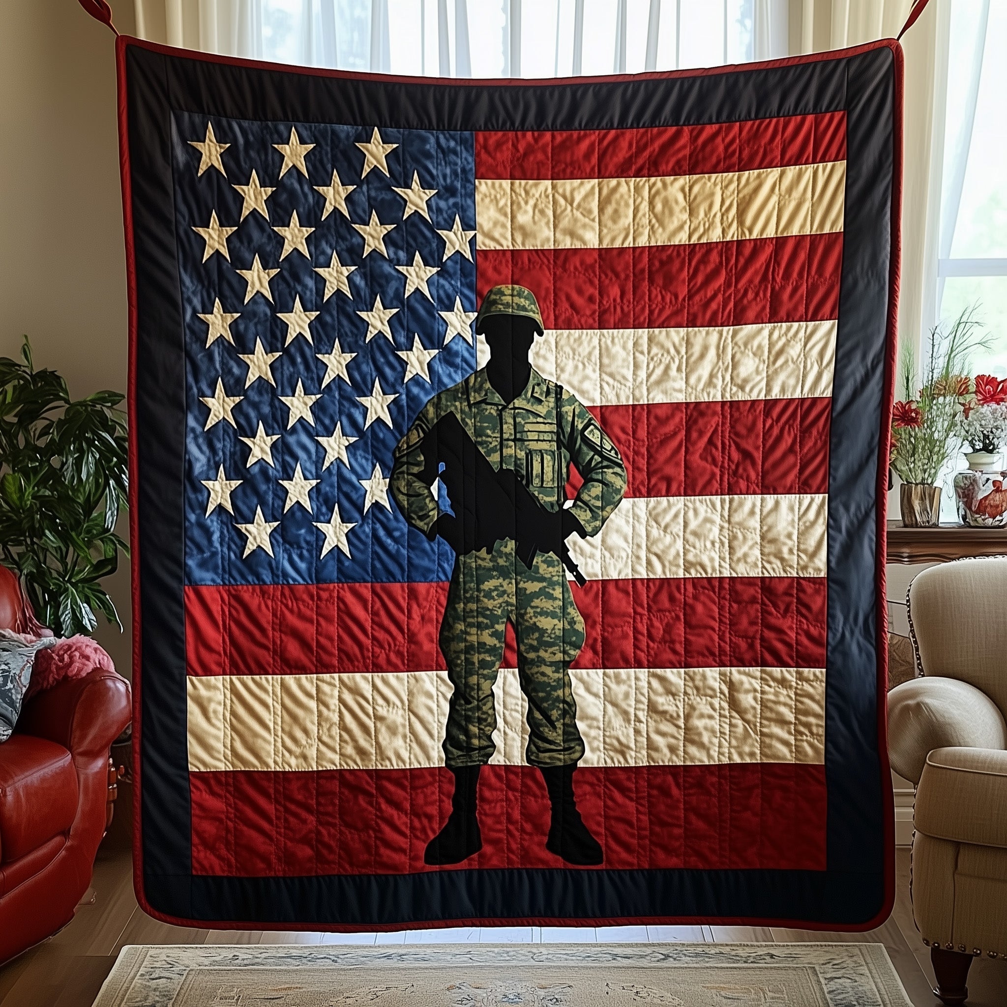 Stars of Honor Quilted Blanket Nice Throw BlanketThank You Gifts For Women