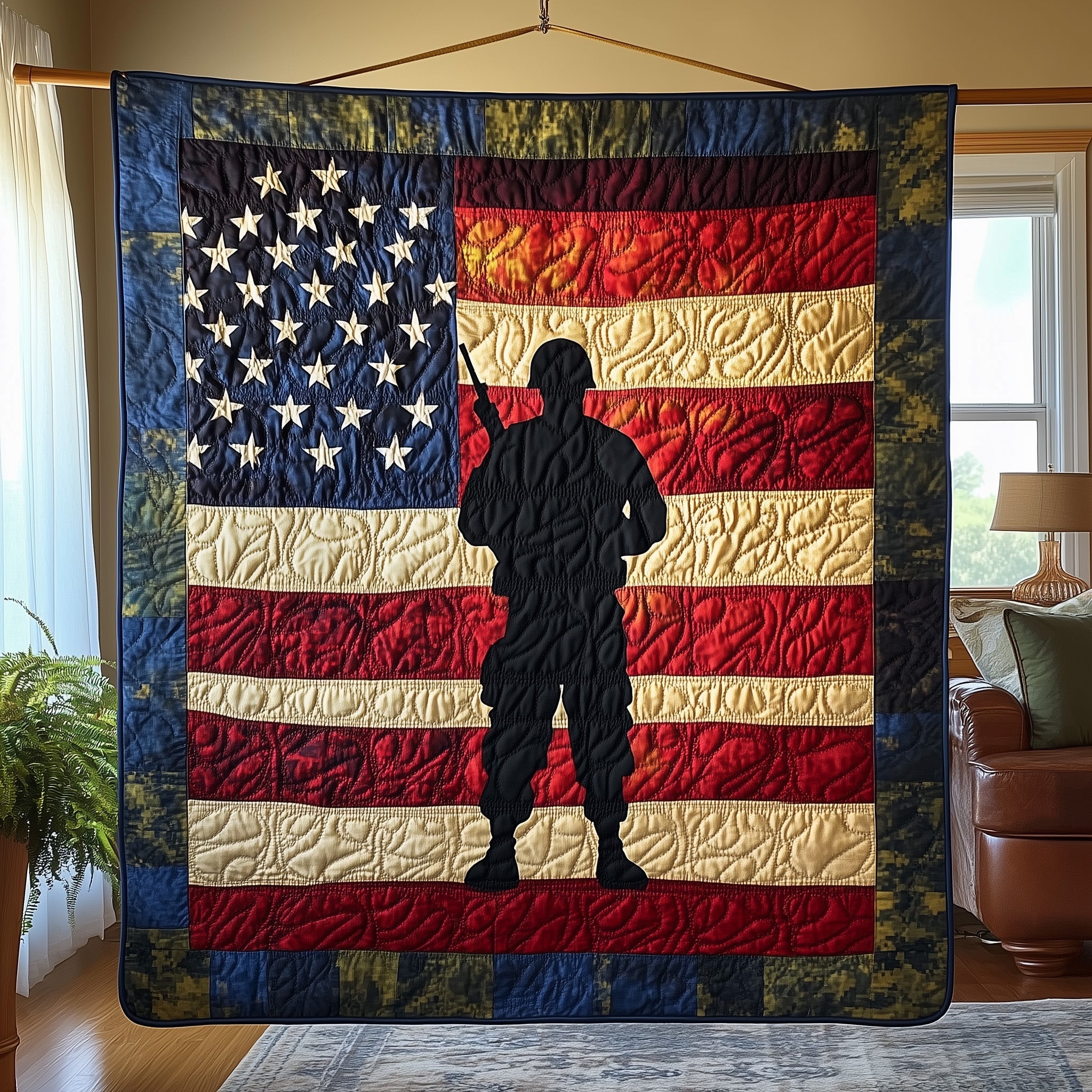 Stars of Honor Quilted Blanket Nice Throw BlanketUnique Gift Ideas For Women