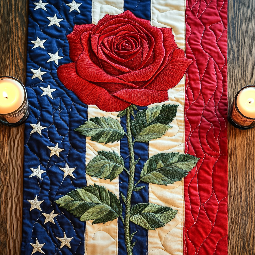 Stars Stripes Quilted Table Runner Dining Table Decor Ideas Patriotic Novelty Items