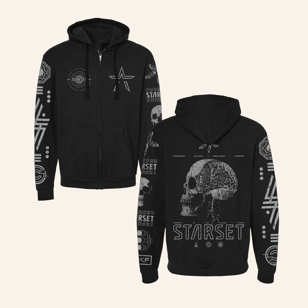 Starset Merch Immersion Bmi Skull Zip Hoodie Gifts For Music Lovers Starset Merch Immersion Bmi Skull Zip Hoodie Gifts For Music Lovers