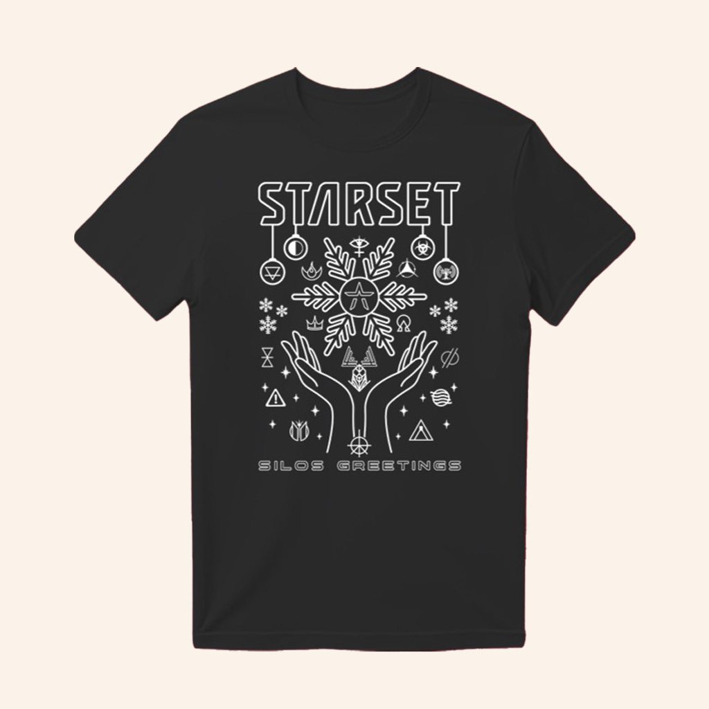 Starset Merch Silos Greetings Holiday Christmas Hands T-Shirt Gifts For Music Lovers