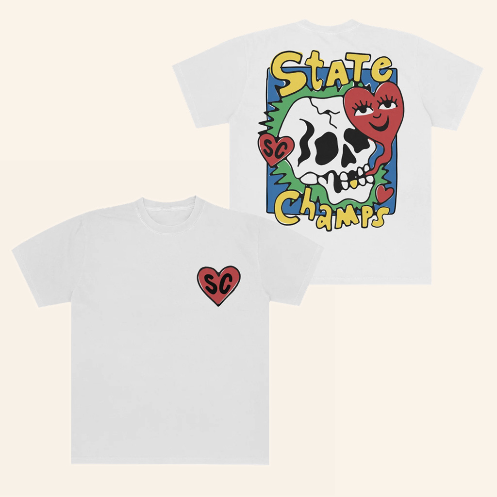 State Champs Merch Skull Heart T-Shirt State Champs Shirt Best Gifts For Pop Fans