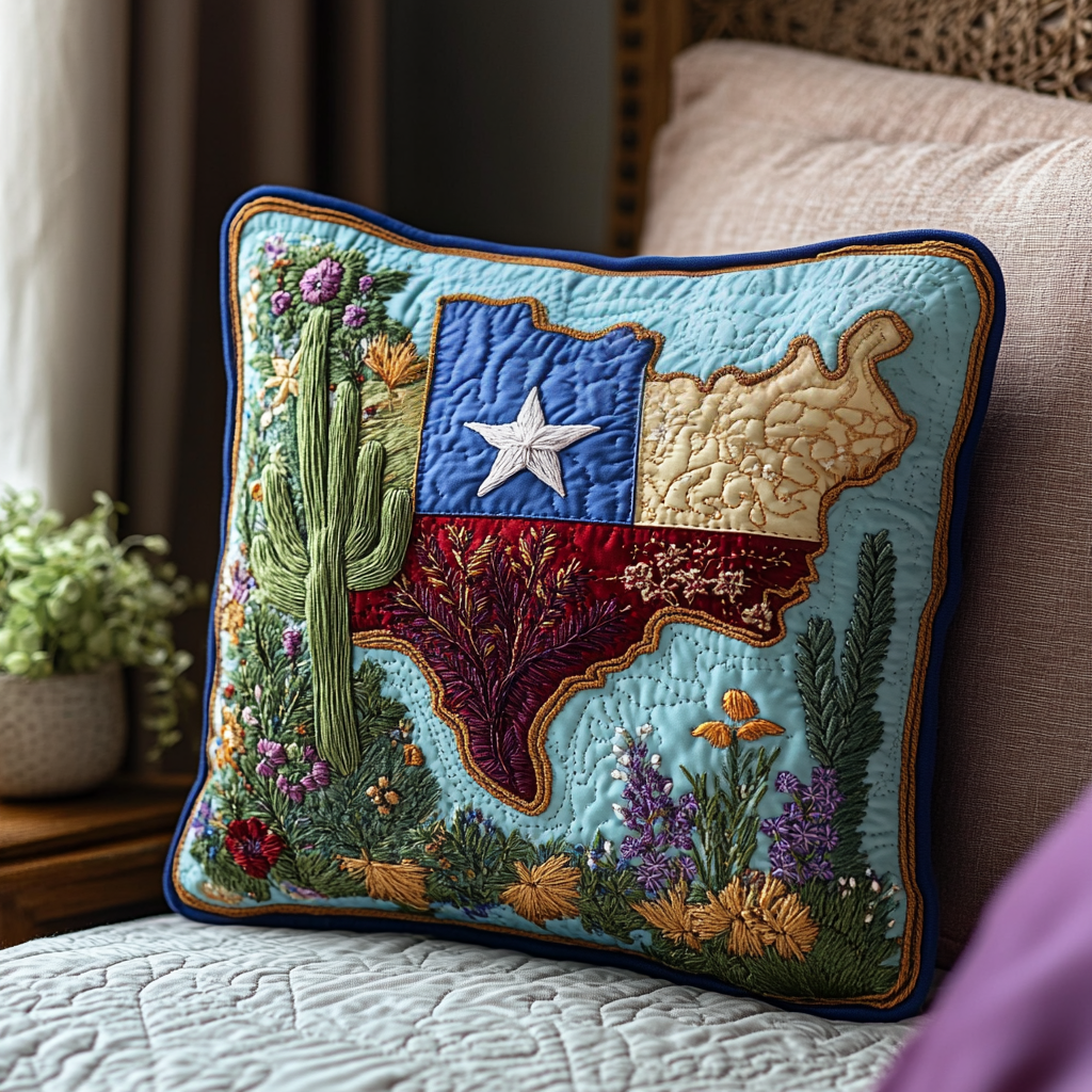 State of Pride Quilted Pillow Case Decorative Throw Pillow Covers Texas Gifts Online
