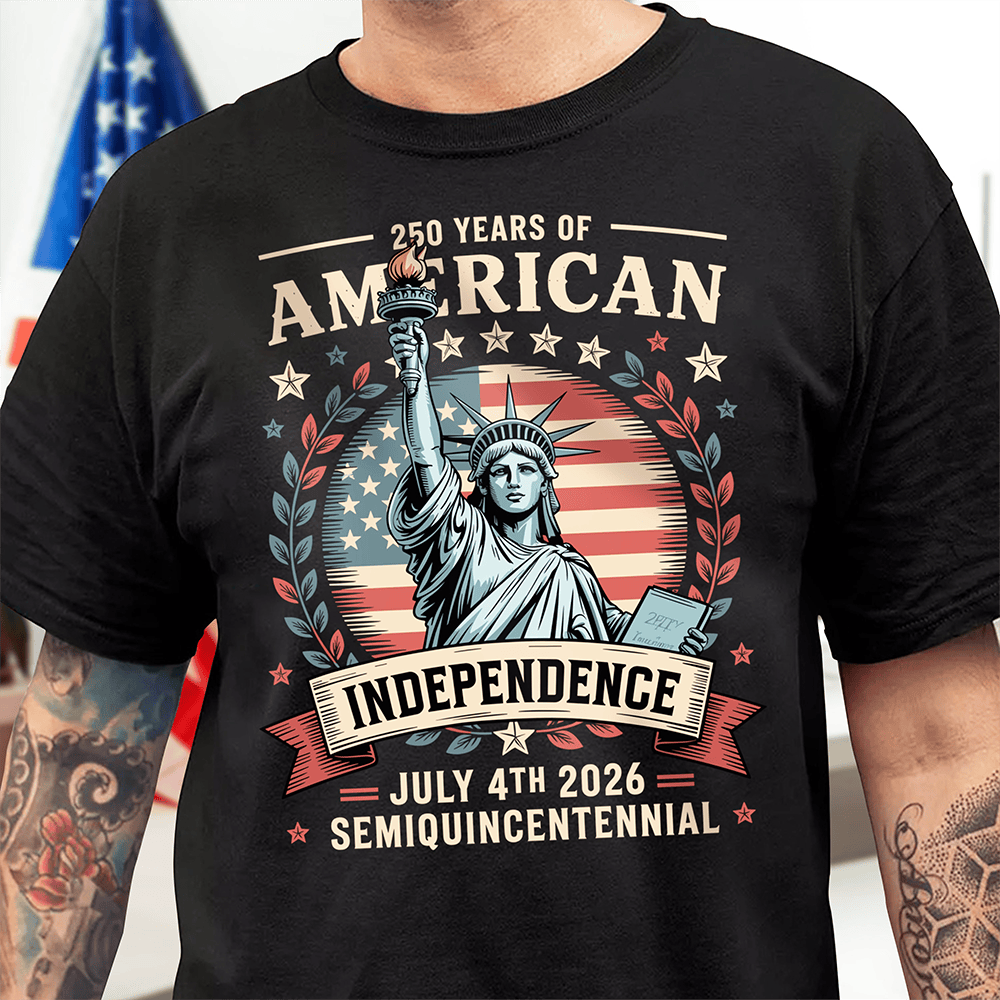 Statue Of Liberty 250 Years Independence Day 2026 T-Shirt America's Birthday Shirt Gift For Him