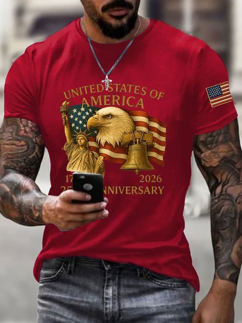 Statue Of Liberty Eagle Bell 250th Anniversary T-Shirt Patriotic American Symbols Gifts