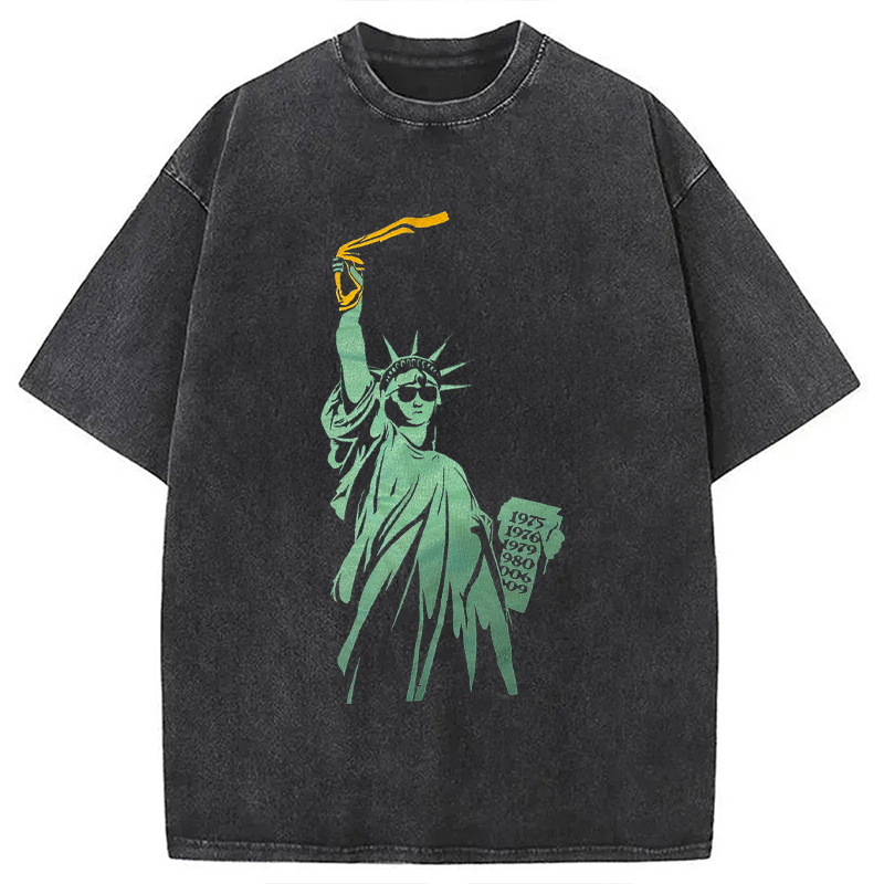 Statue of Liberty Pittsburgh Washed T-Shirt Soft Cotton Daily Wear Tee Gifts For Brother