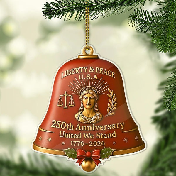 Statue Of Liberty USA 250th Anniversary Bell Christmas Ornament America Birthday Gifts