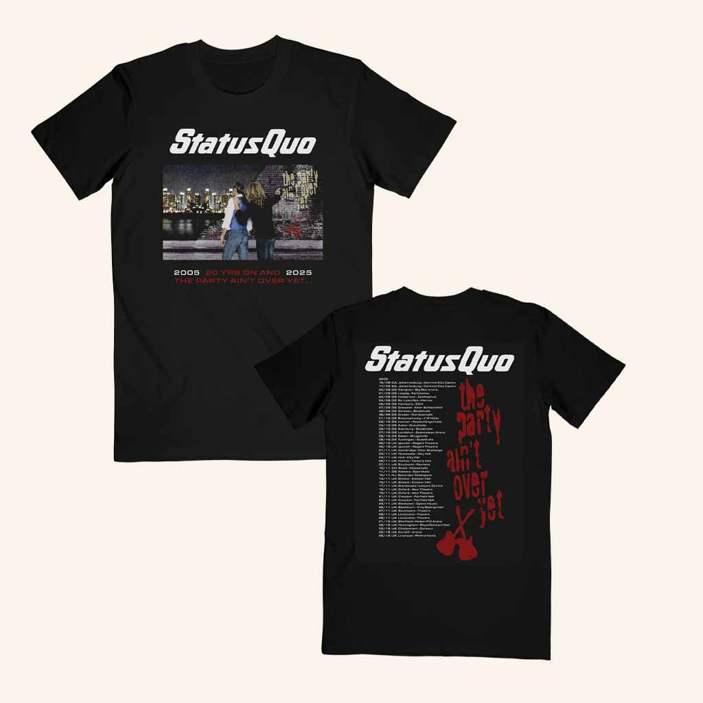 Status Quo Merch The Party Ain't Over Yet Tour T-Shirt Music Related Gifts For Guys Status Quo Merch The Party Ain't Over Yet Tour T-Shirt Music Related Gifts For Guys