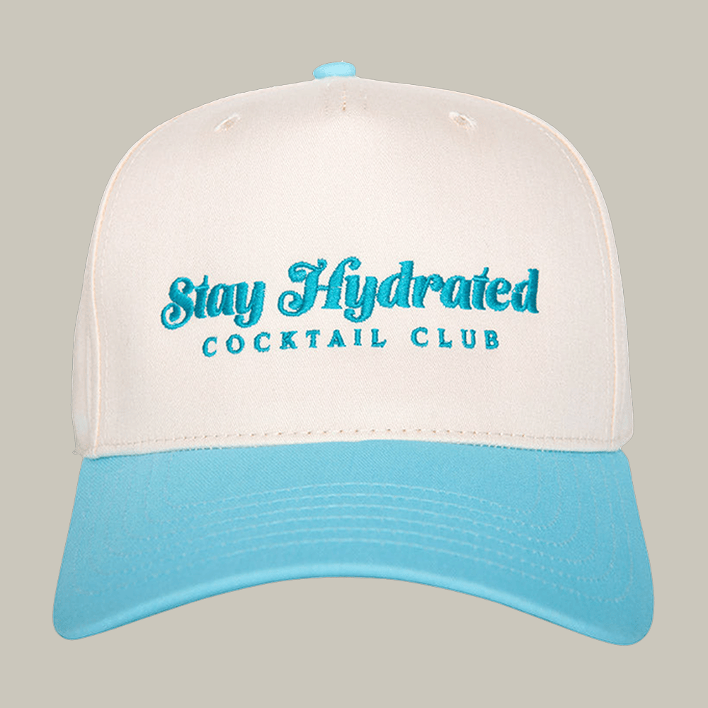 Stay Hydrated Cocktail Club Two Toned Vintage Hat Witty Sayings Baseball Cap Gift For Teens