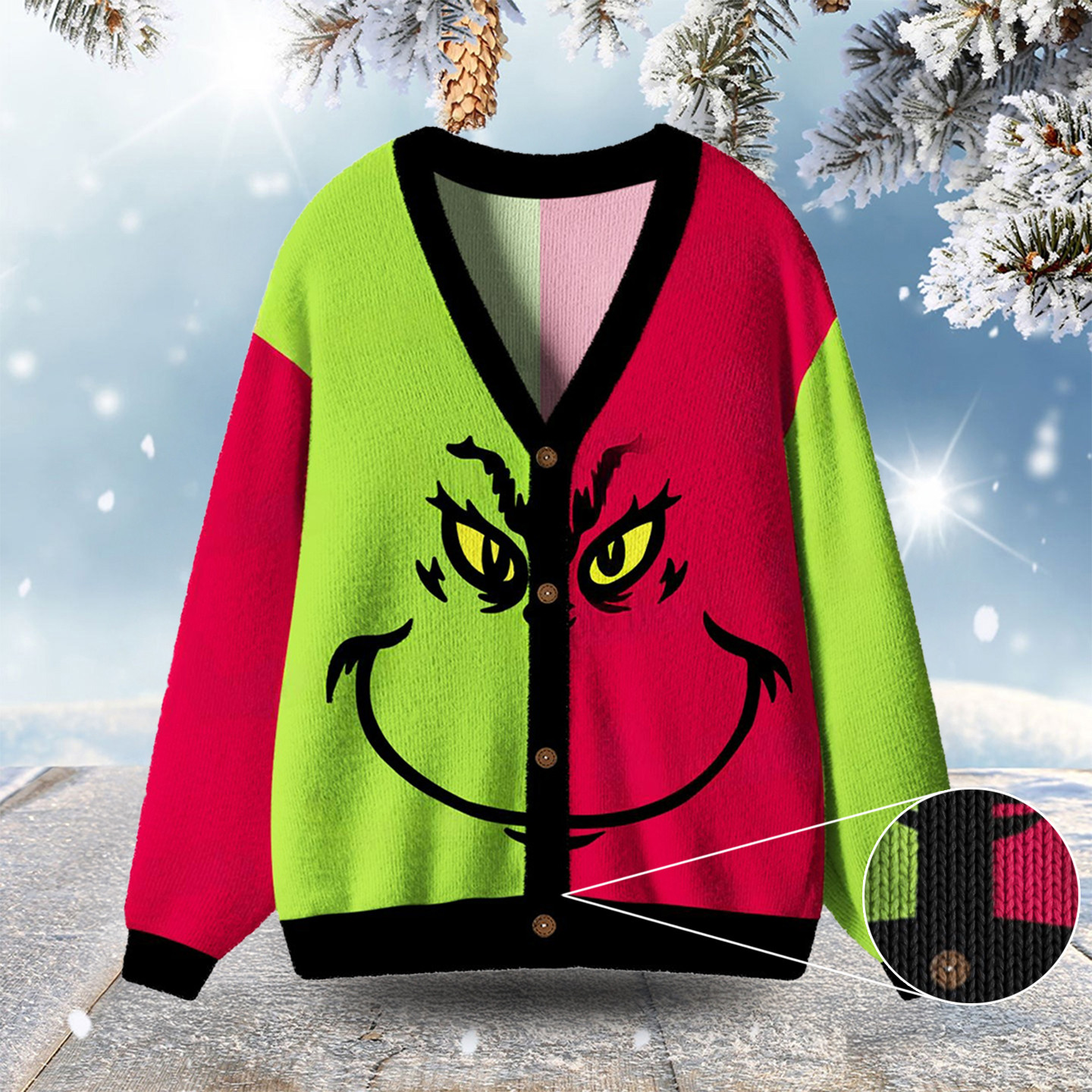 Stay Mean Stay Green Ugly Cardigan Sweaters Grinch Christmas Outfit Christmas Gift For Dad