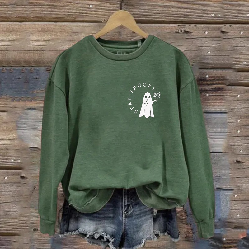 Stay Spooky Sweatshirt Funny Clothing Ghost Presents For Holiday Celebrations