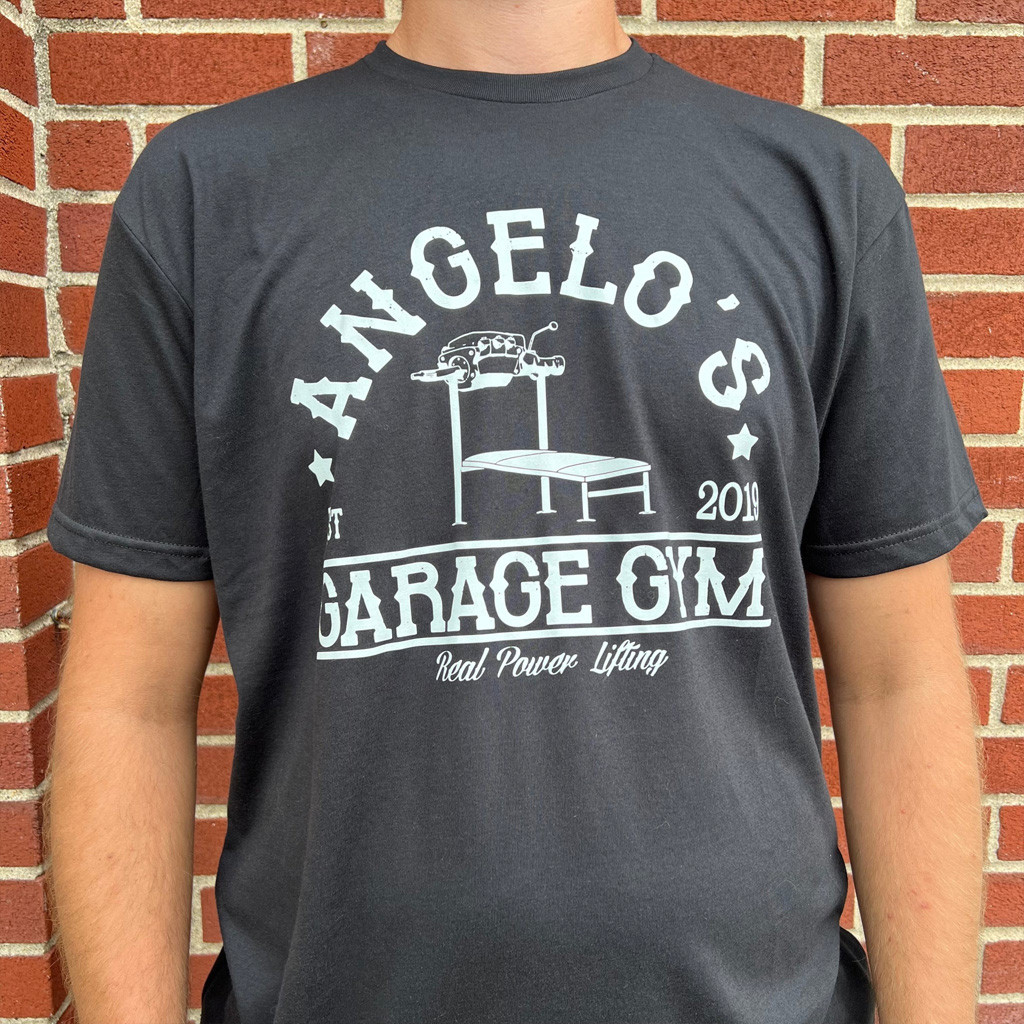 Stay Tuned Merch Angelo's Garage Gym T-Shirt Birthday Gift For Husband