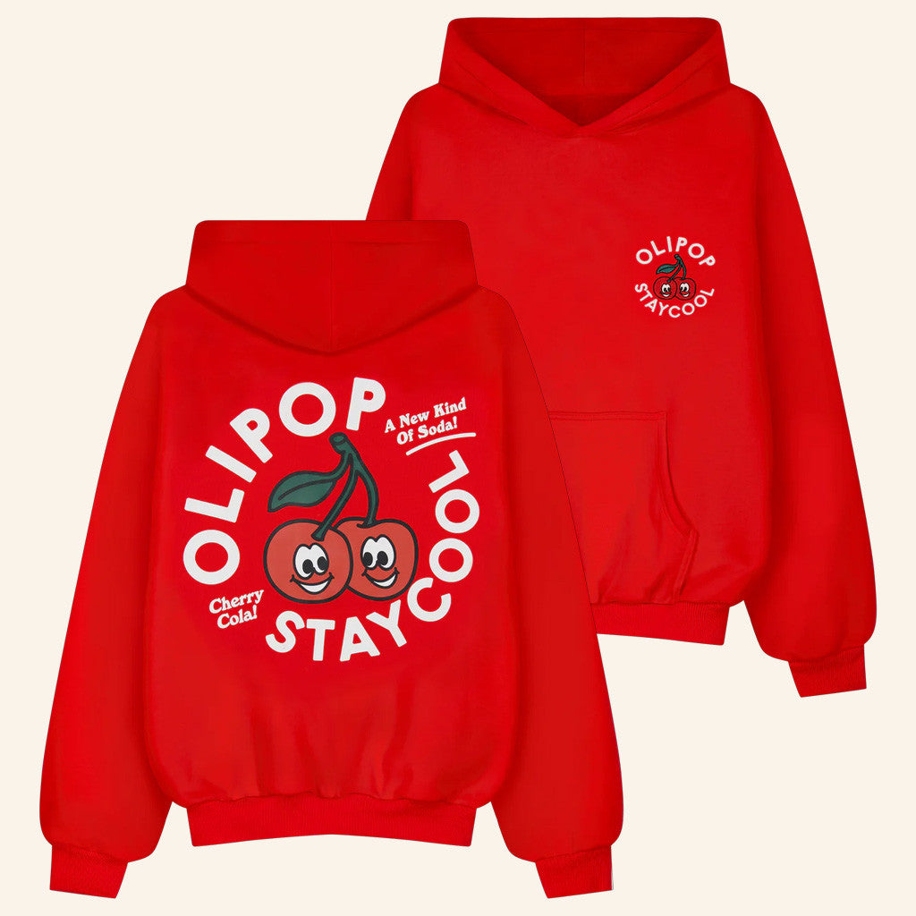 Staycool X Olipop Merch Olipop Cherry Cola Hoodie Cute Gifts For Besties Staycool X Olipop Merch Olipop Cherry Cola Hoodie Cute Gifts For Besties
