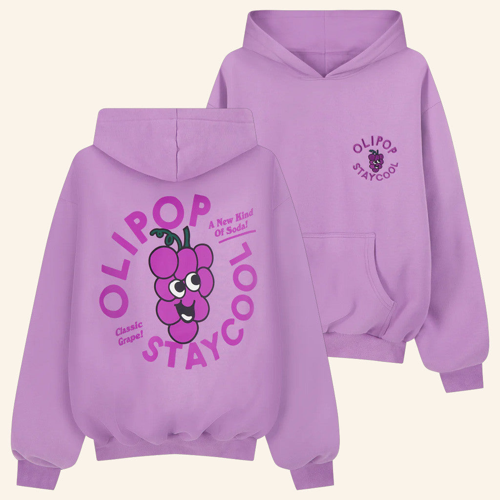 Staycool X Olipop Merch Olipop Classic Grape Hoodie Gifts For Best Friends Staycool X Olipop Merch Olipop Classic Grape Hoodie Gifts For Best Friends