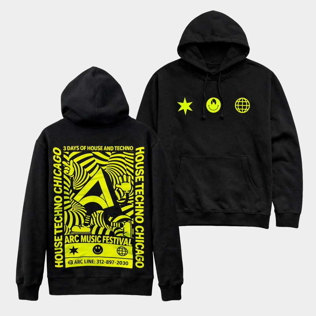 Steal Deal Merch Arc Music Festival Chicago Hoodie Black Birthday Ideas For Husband