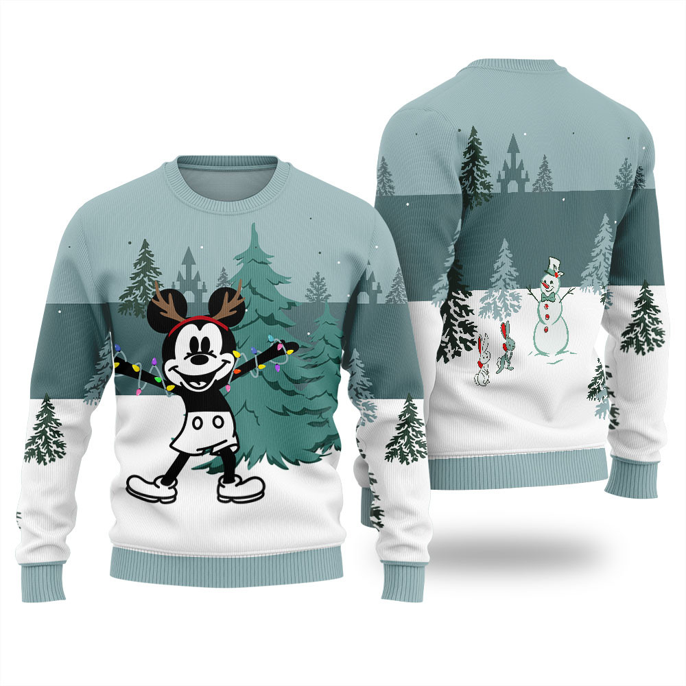 Steamboat Willie Mickey Mouse Ugly Christmas Sweater Comfortable Holiday Sweater for Chilly Nights