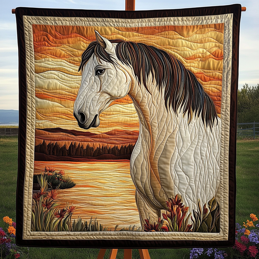 Steed of the Plains Quilted Blanket Great Gifts For Horse Lovers