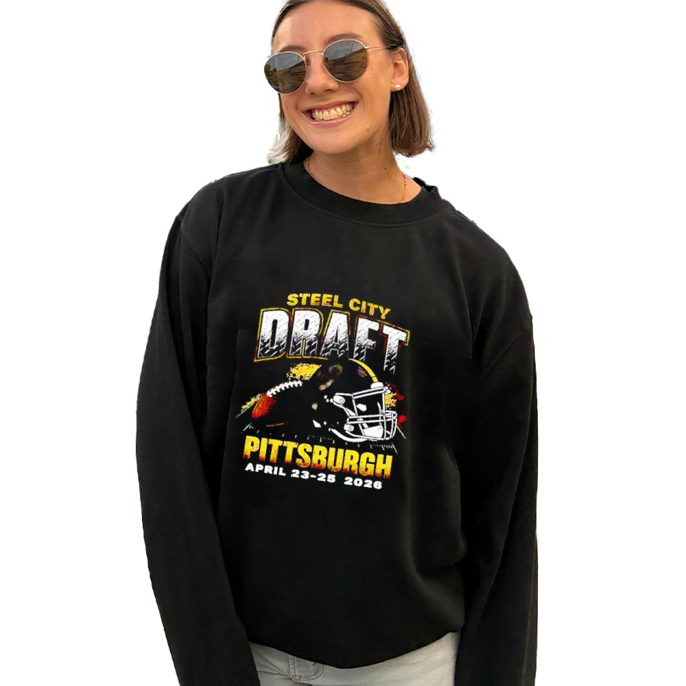 Steel City Draft Weekend Pittsburgh Steelers 2026 Helmet Long Sleeve Shirt NFL Draft Merch Present For Fans
