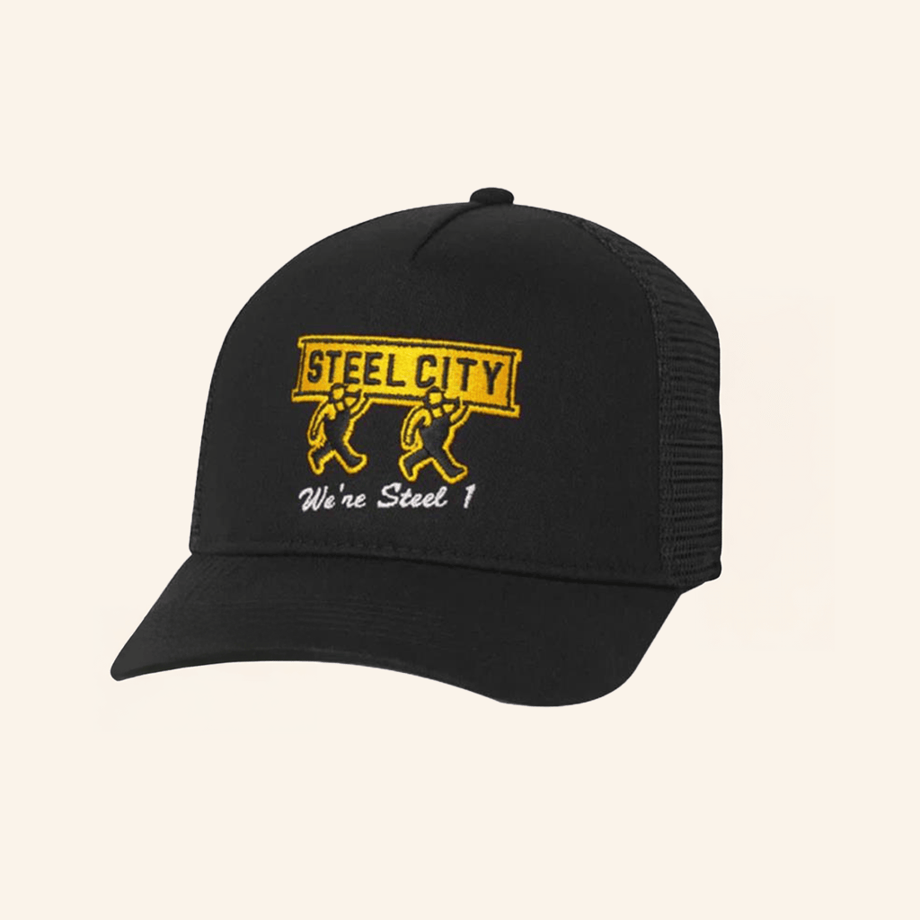 Steel City Merch Steel 1 Trucker Hat Embroidered Gifts For Dudes Steel City Merch Steel 1 Trucker Hat Embroidered Gifts For Dudes