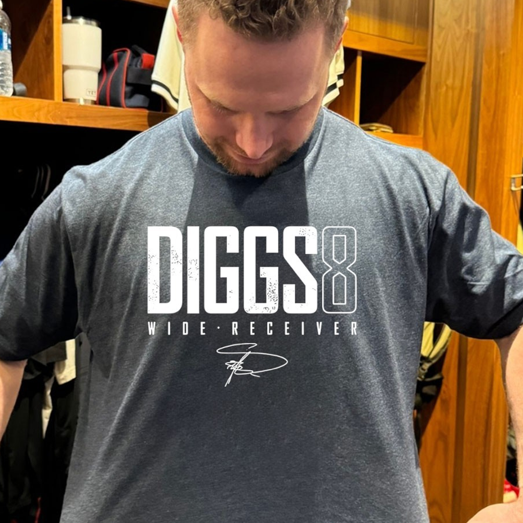 Stefon Diggs 8 Patriots Wide Receiver Number And Name Signature Shirt Gifts For Football Fan