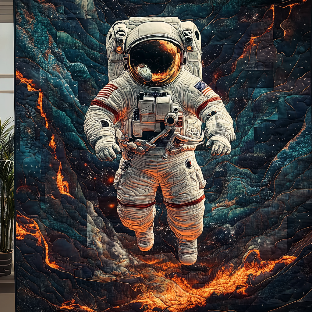 Stellar Journey Quilted Blanket Christmas Room Decor Astronaut Gifts For Adults