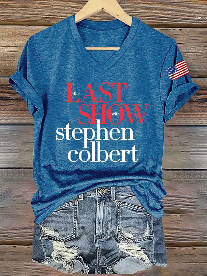 Stephen Colbert Last Show V-Neck Shirt For Women Late Night Fan Apparel Gift Ideas