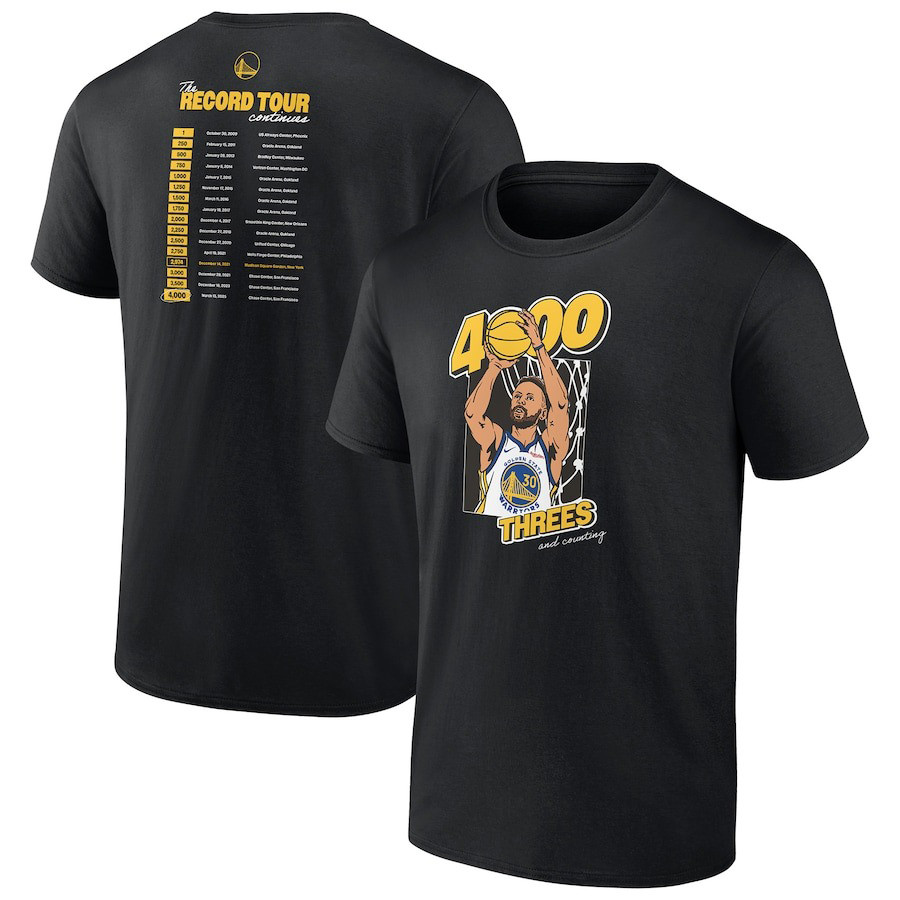 Stephen Curry Black Golden State Warriors 4,000 Threes And Counting T-Shirt Gifts For Him